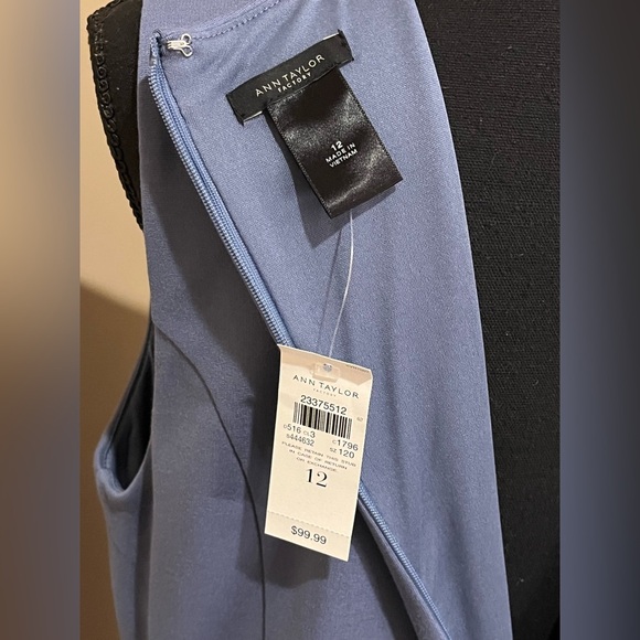 Ann Taylor Elegant Blue Sleeveless Sheath Dress, size 12 - Picture 3 of 8